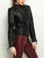 Lady New Spring Autumn Women Black Pu Faux Leather Short Jacket Basic Bomber Motorcycle Biker Punk Coat Outwear Female